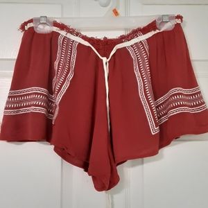 Sage The Label boho style raw hem shorts.